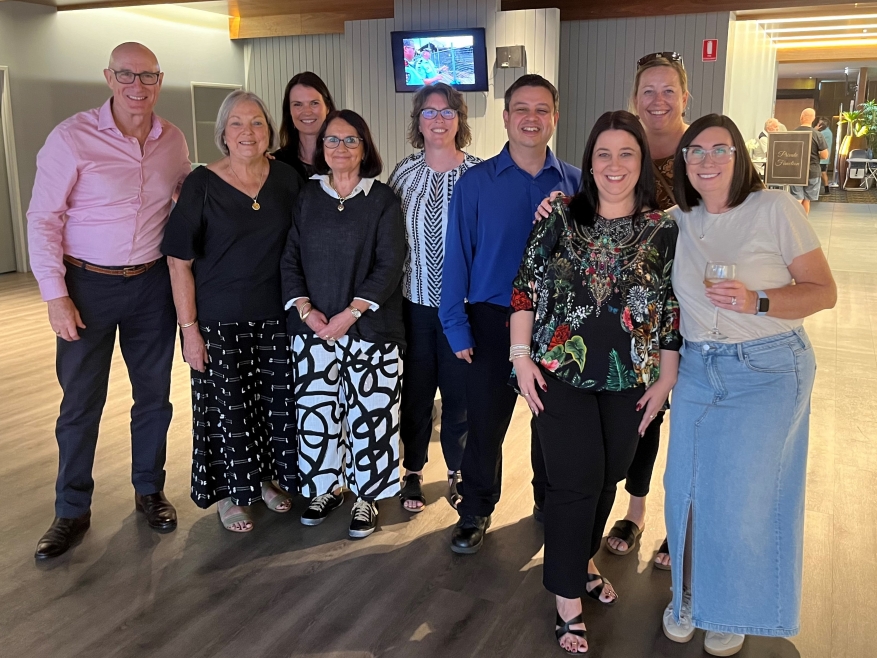 Current and former Riverland Travel agency celebrate 40 years of success (L-R): Kim Tomlinson (Travellers Choice ), Judy Castle, Katrina Rankin, Monika Jones, Lois Kearns, Alwyn Eagleton, Zoe Eagleton, Lauren Guyatt and Erin Sheehan.